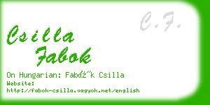 csilla fabok business card